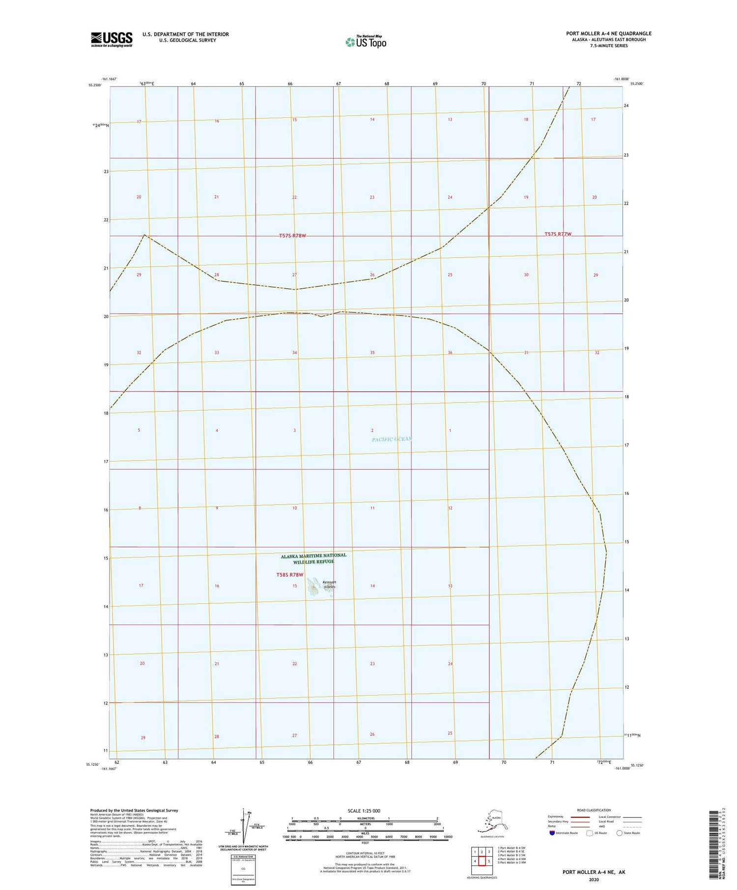Port Moller A-4 NE Alaska US Topo Map Image