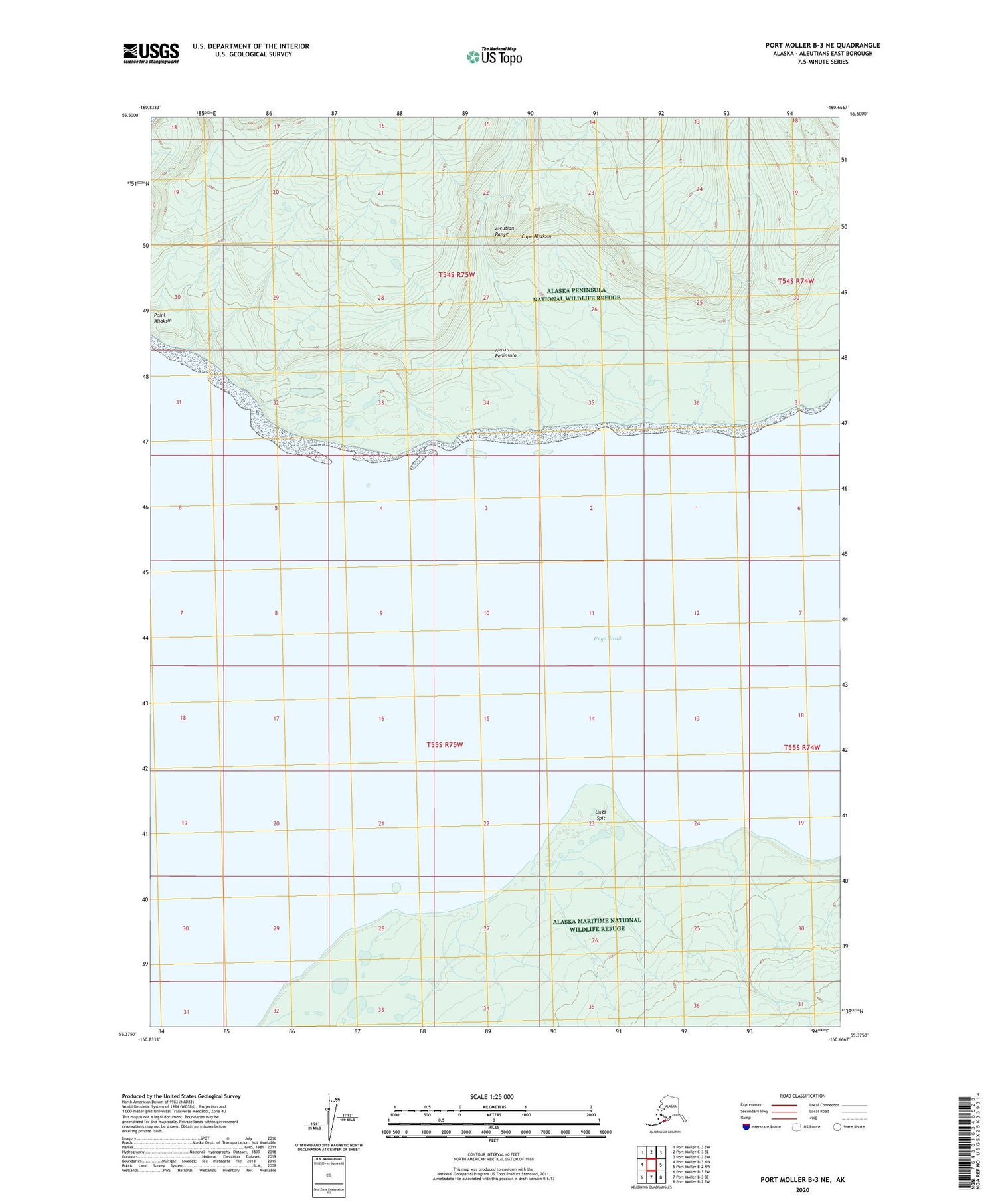 Port Moller B-3 NE Alaska US Topo Map Image