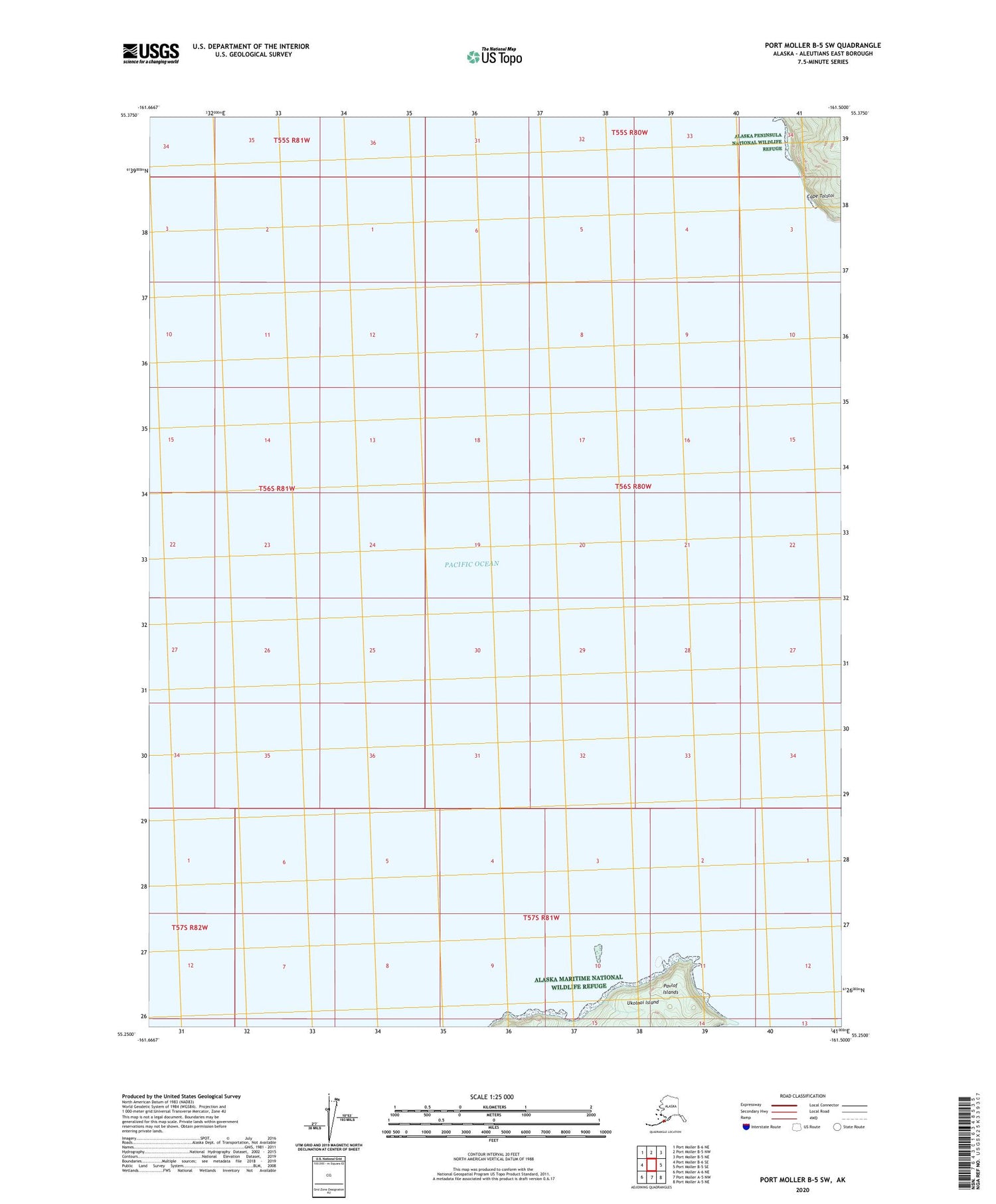 Port Moller B-5 SW Alaska US Topo Map Image