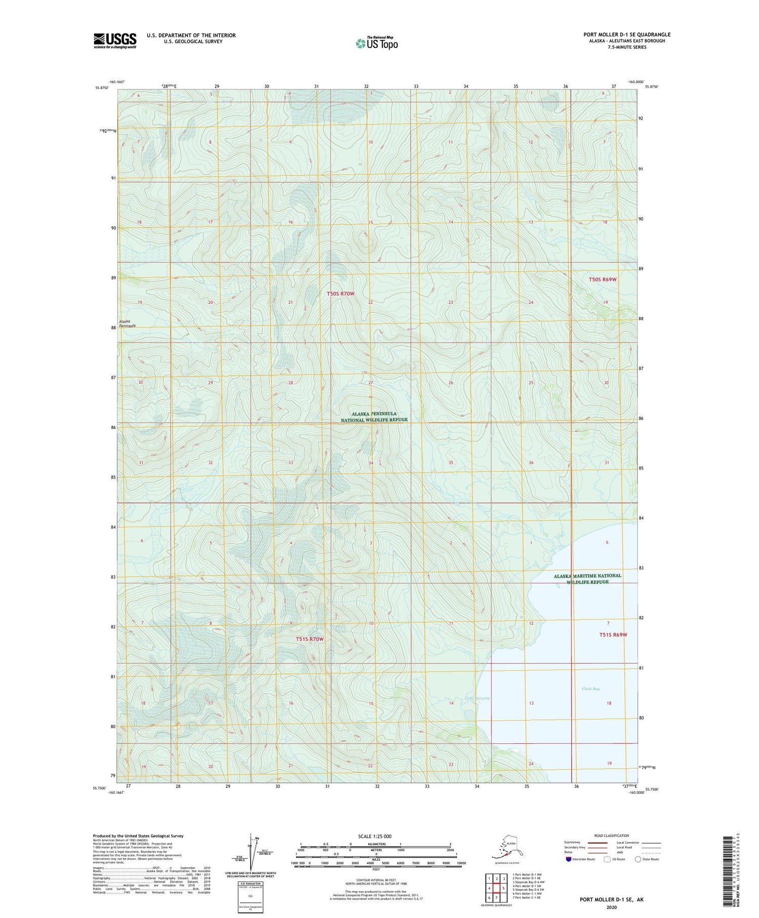 Port Moller D-1 SE Alaska US Topo Map Image
