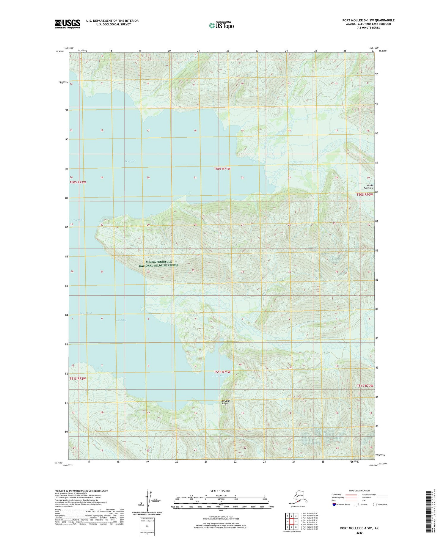 Port Moller D-1 SW Alaska US Topo Map Image