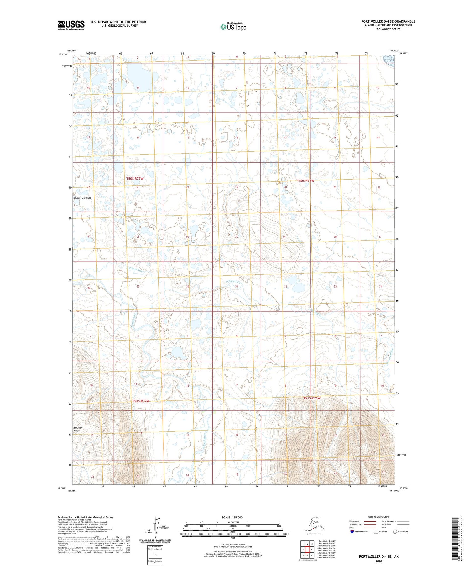 Port Moller D-4 SE Alaska US Topo Map Image