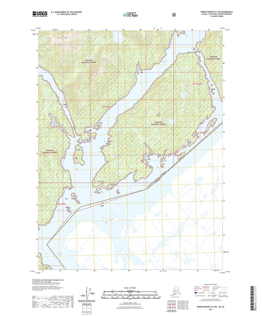 Prince Rupert D-2 SW Alaska US Topo Map Image