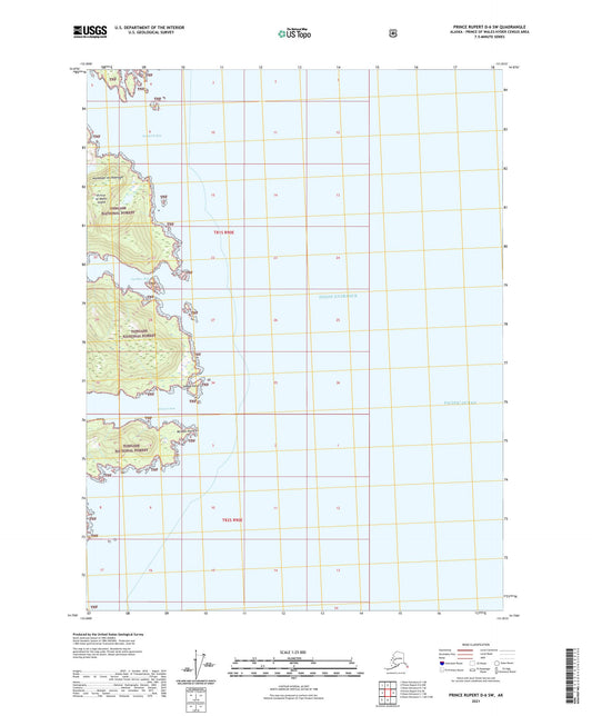 Prince Rupert D-6 SW Alaska US Topo Map Image