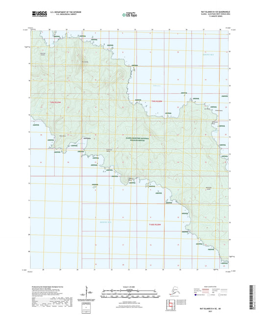 Rat Islands B-4 SE Alaska US Topo Map Image