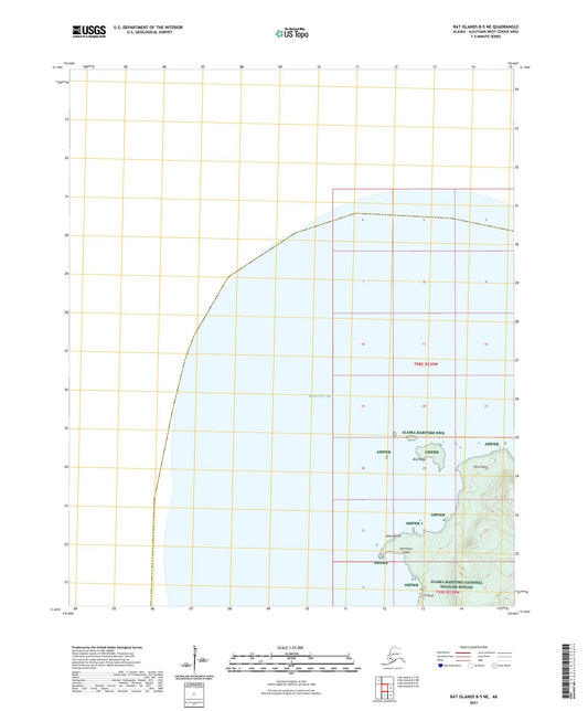 Rat Islands B-5 NE Alaska US Topo Map Image