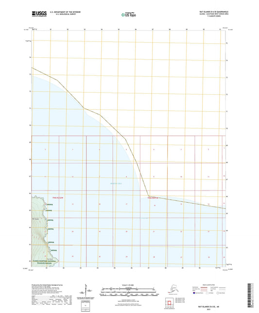 Rat Islands D-6 SE Alaska US Topo Map Image
