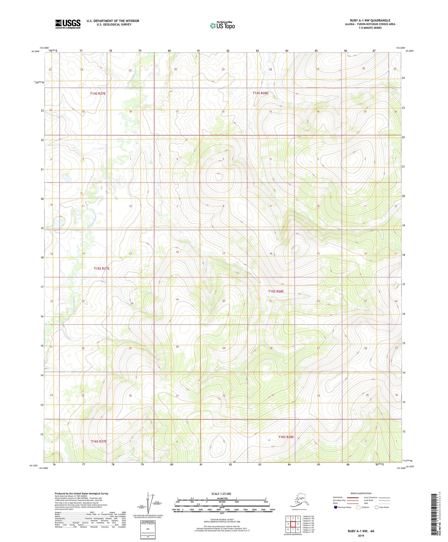 Ruby A-1 NW Alaska US Topo Map Image