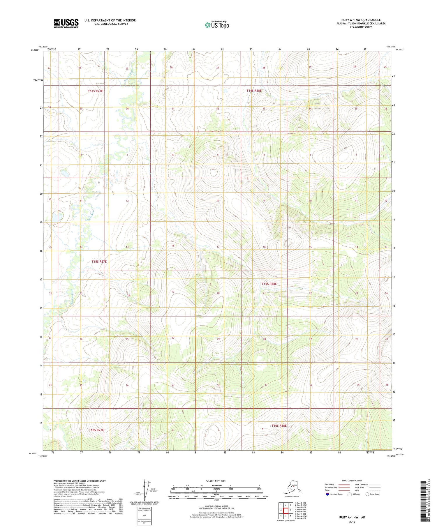 Ruby A-1 NW Alaska US Topo Map Image