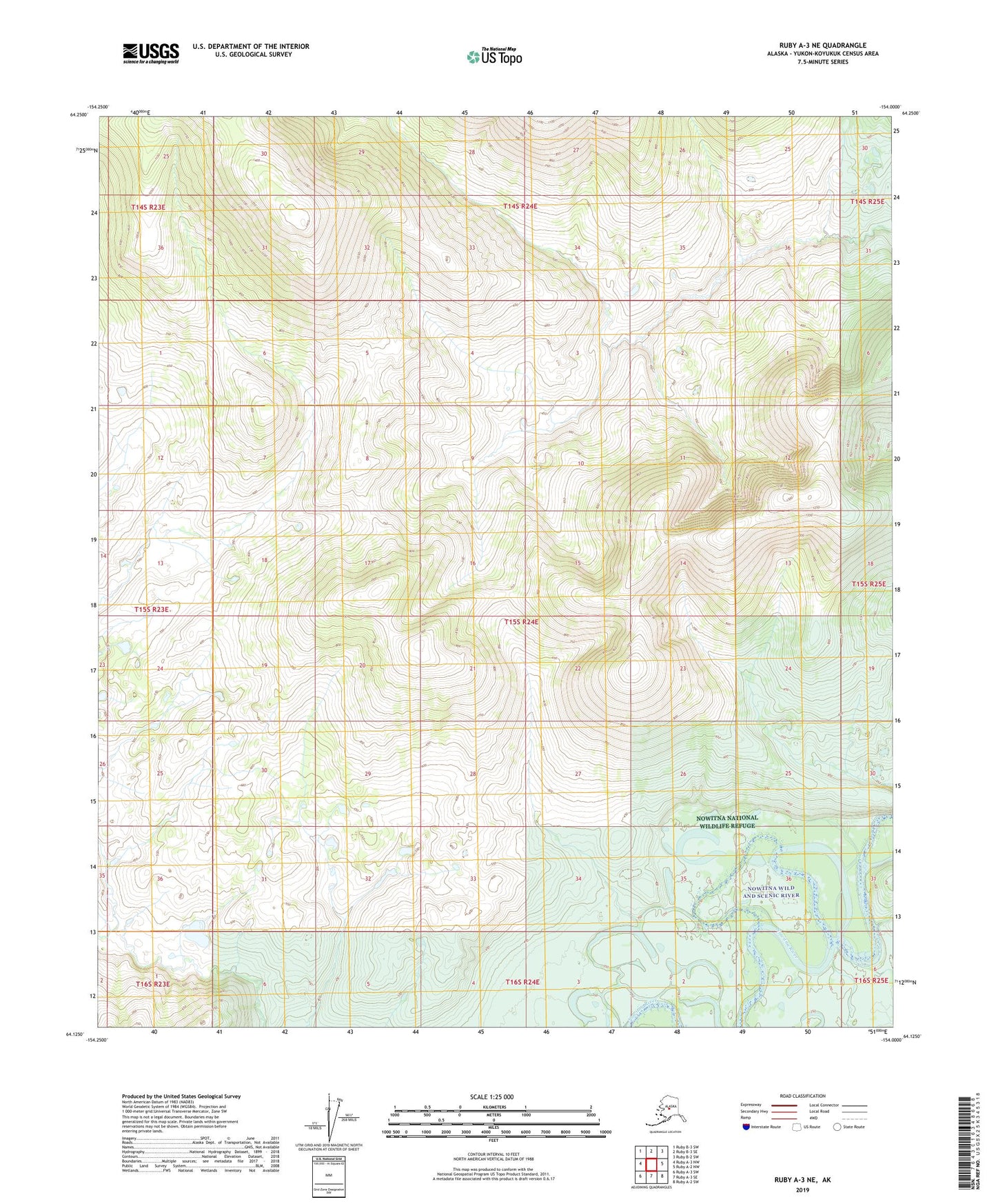 Ruby A-3 NE Alaska US Topo Map Image