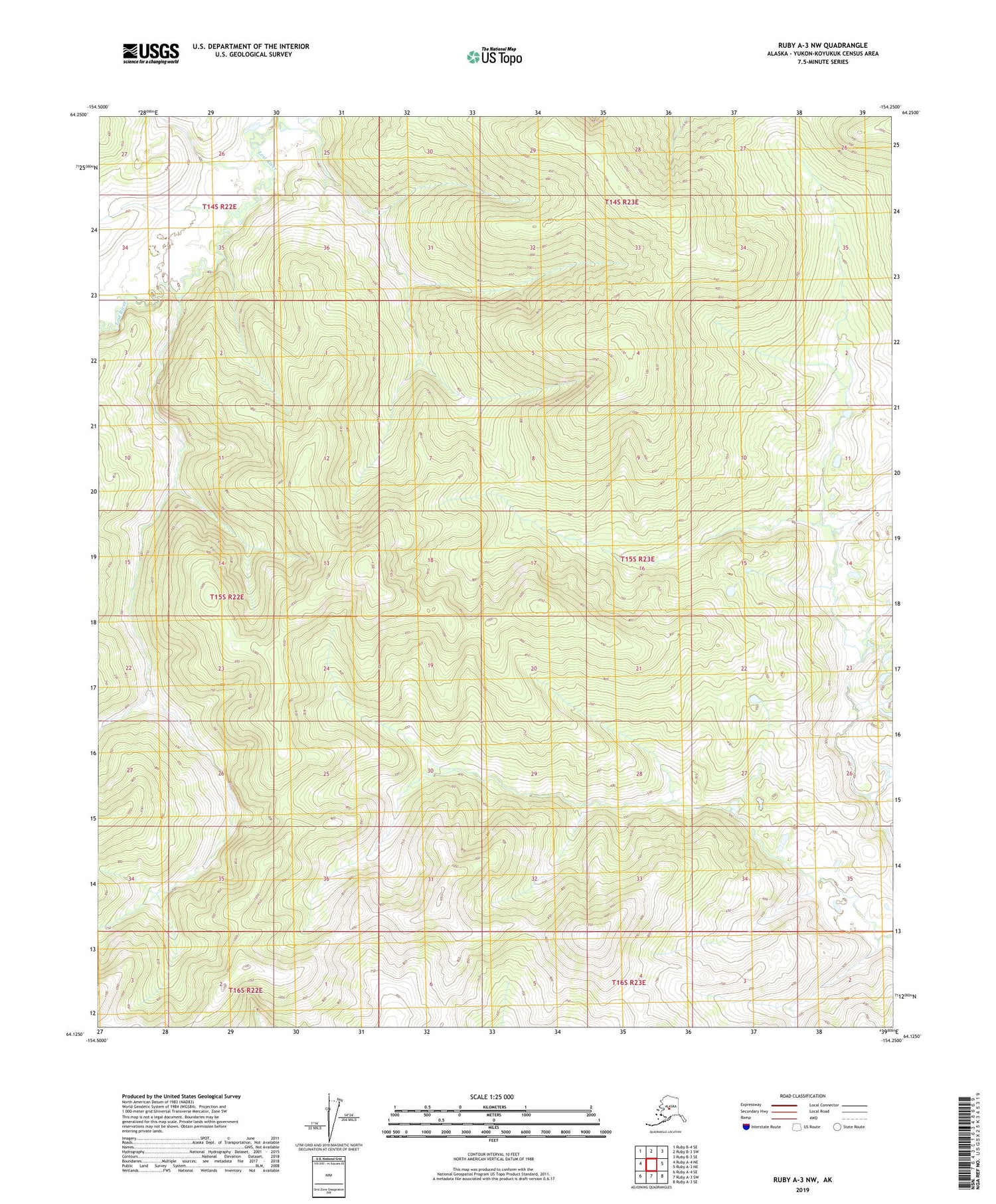 Ruby A-3 NW Alaska US Topo Map Image