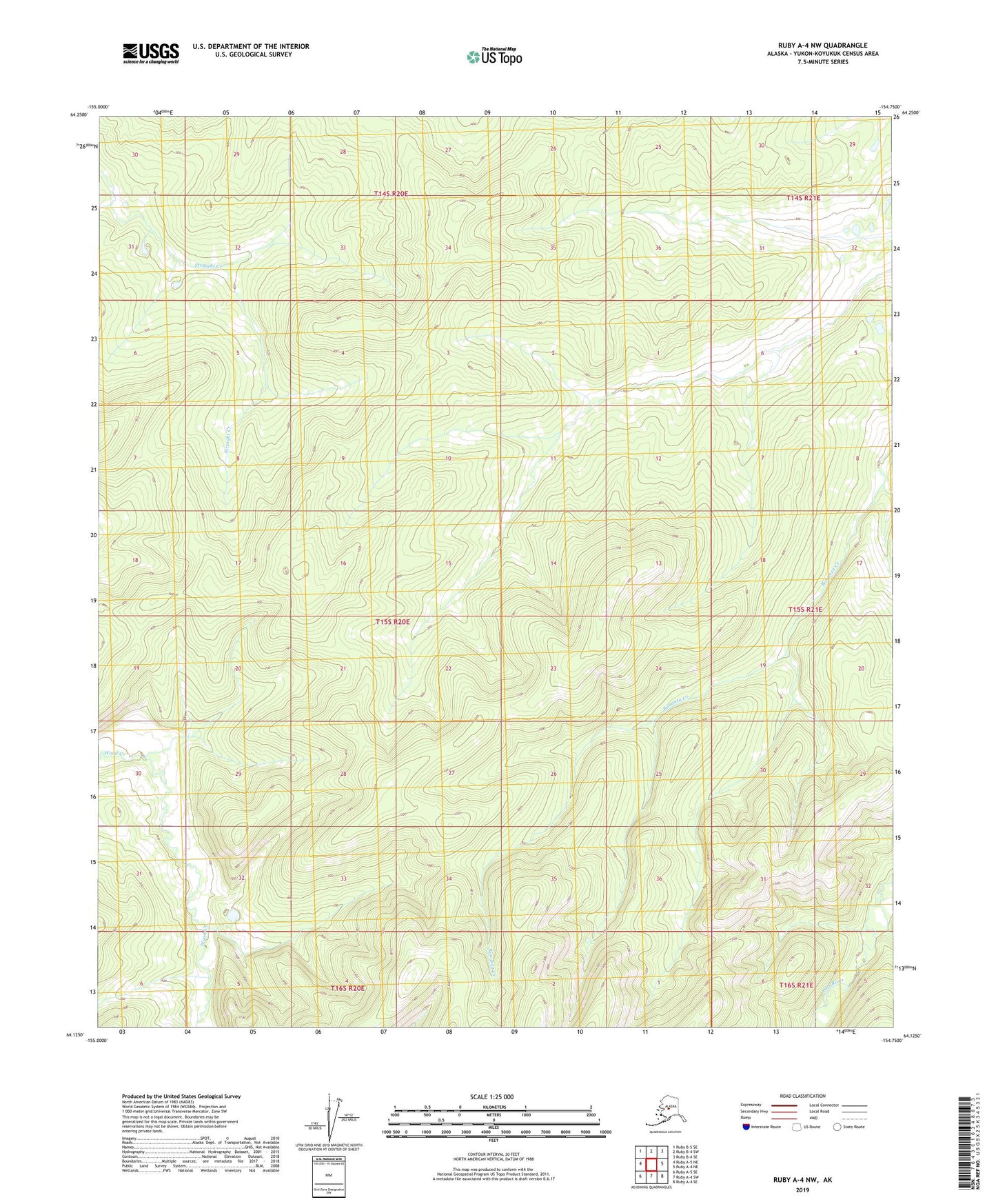 Ruby A-4 NW Alaska US Topo Map Image