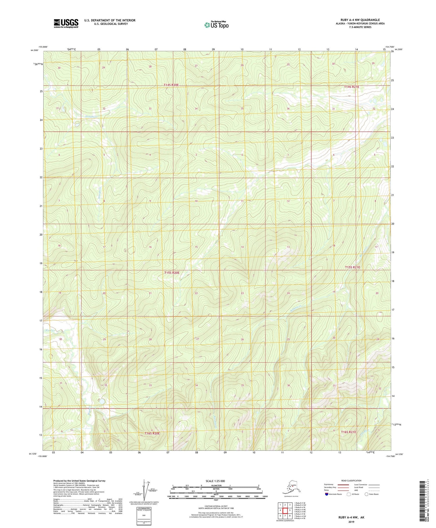 Ruby A-4 NW Alaska US Topo Map Image