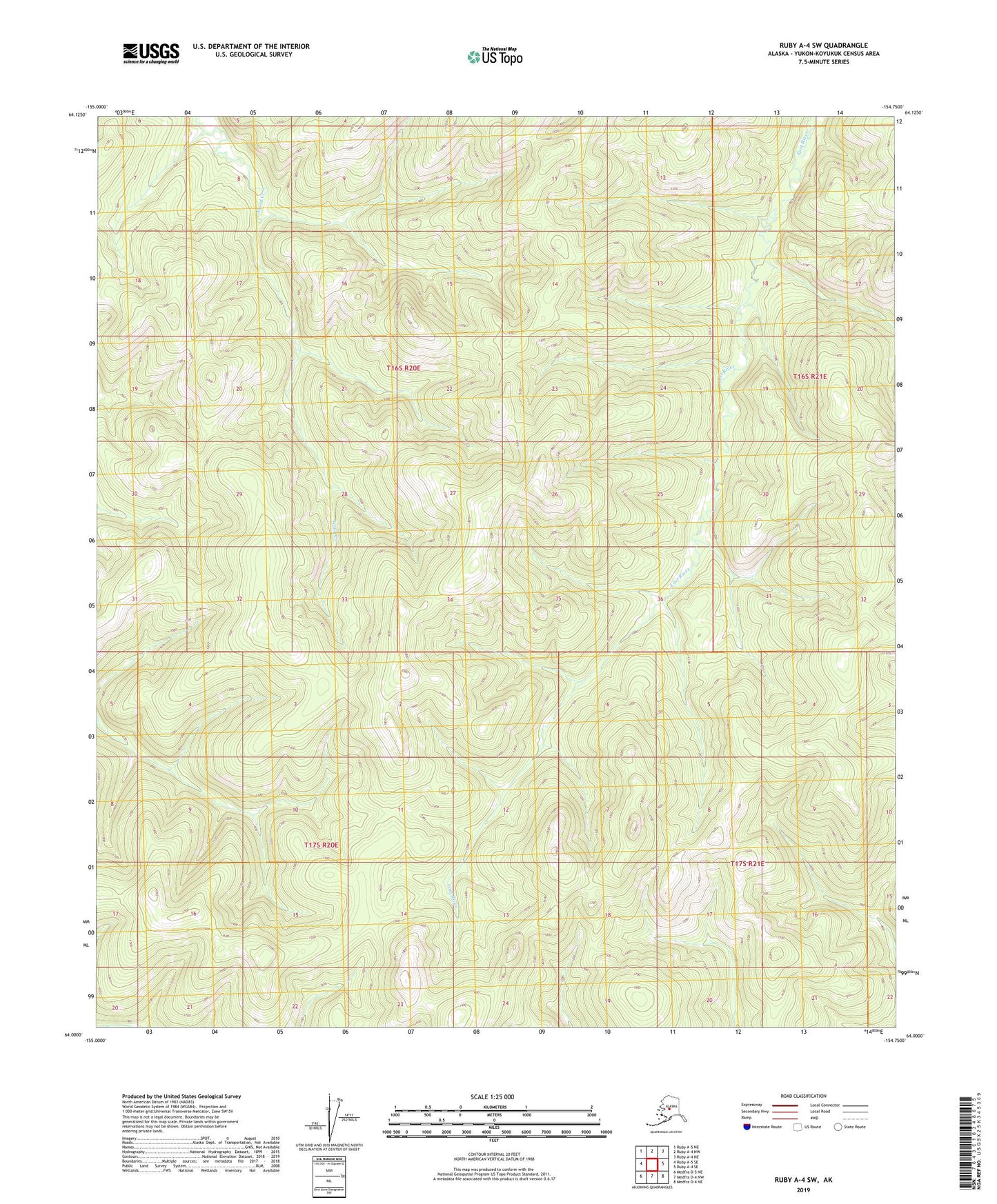 Ruby A-4 SW Alaska US Topo Map Image