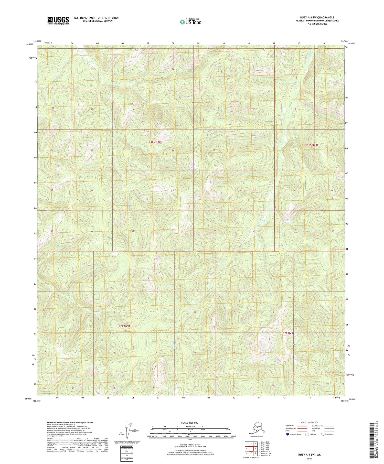 Ruby A-4 SW Alaska US Topo Map Image