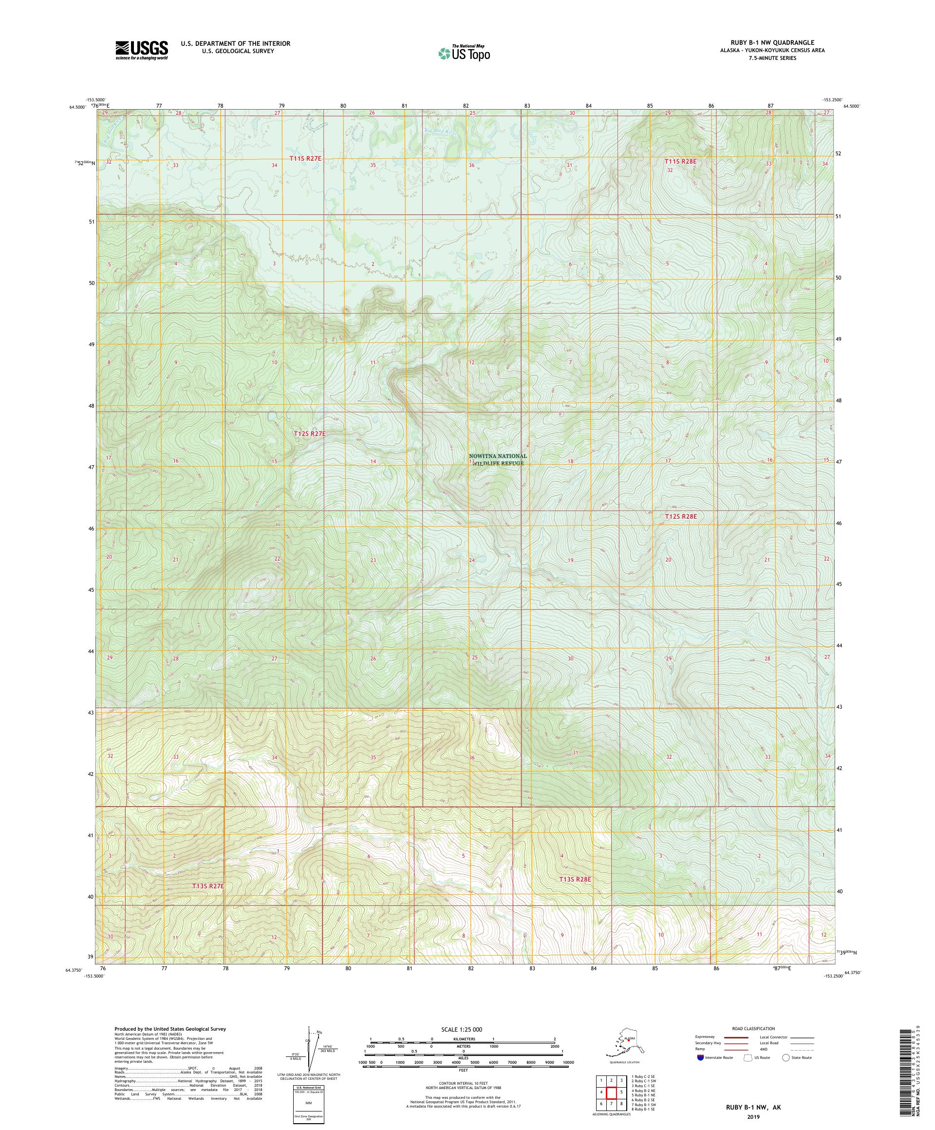 Ruby B-1 NW Alaska US Topo Map – MyTopo Map Store