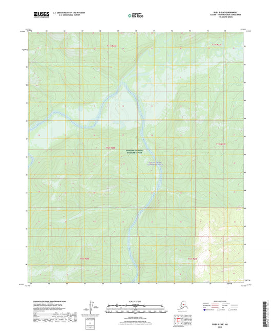 Ruby B-2 NE Alaska US Topo Map Image