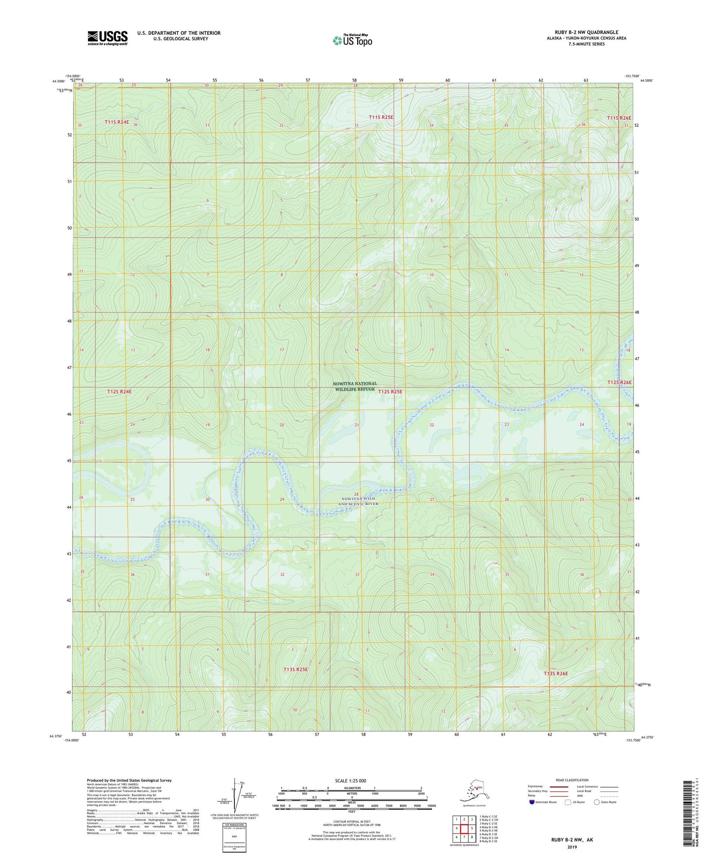 Ruby B-2 NW Alaska US Topo Map Image