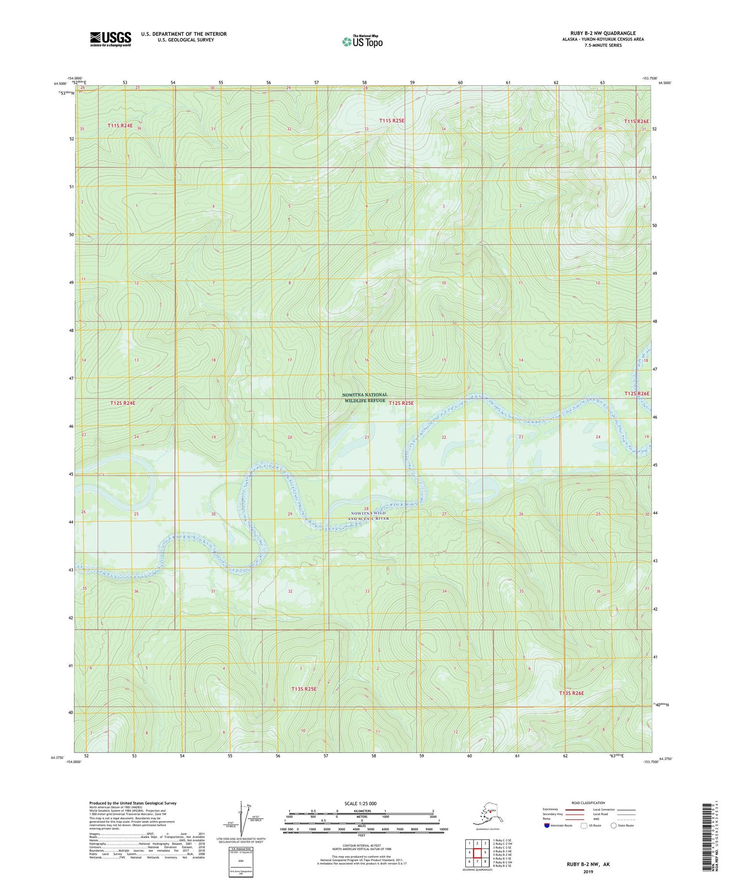 Ruby B-2 NW Alaska US Topo Map Image