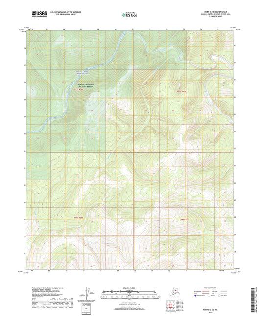 Ruby B-2 SE Alaska US Topo Map Image