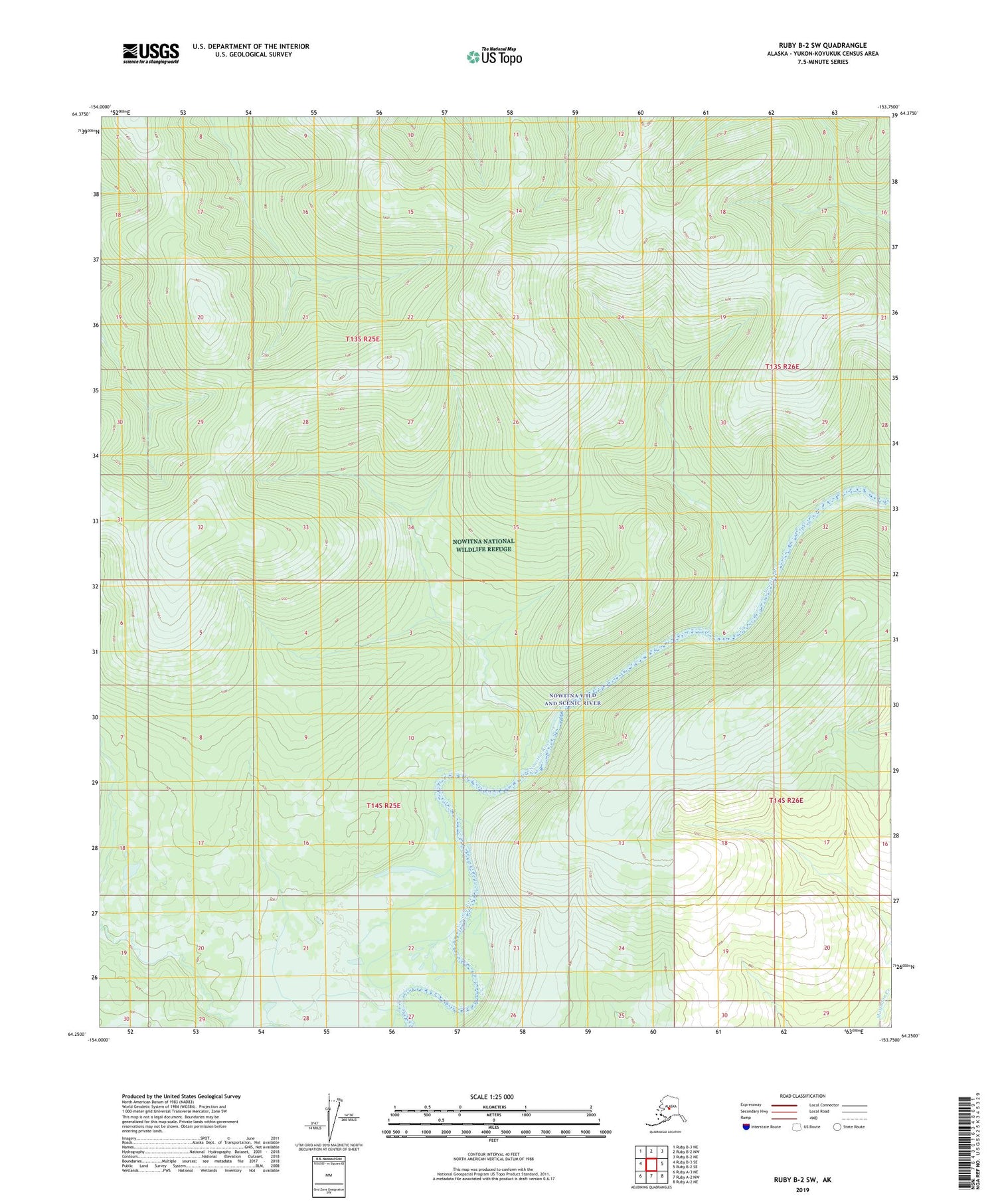 Ruby B-2 SW Alaska US Topo Map Image
