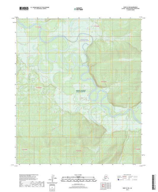 Ruby B-3 NE Alaska US Topo Map Image
