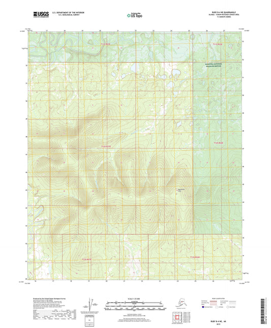 Ruby B-4 NE Alaska US Topo Map Image