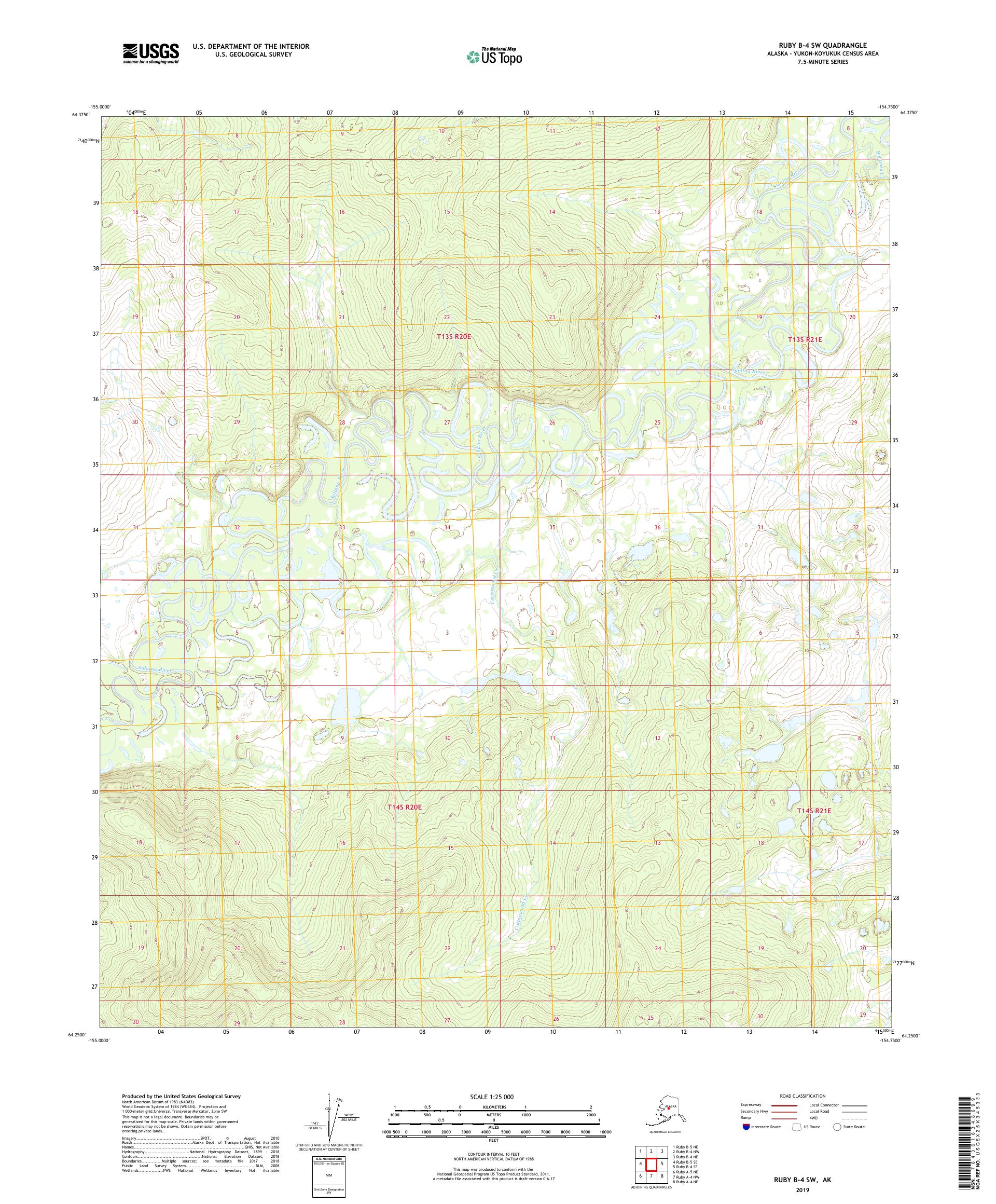Ruby B-4 SW Alaska US Topo Map – MyTopo Map Store