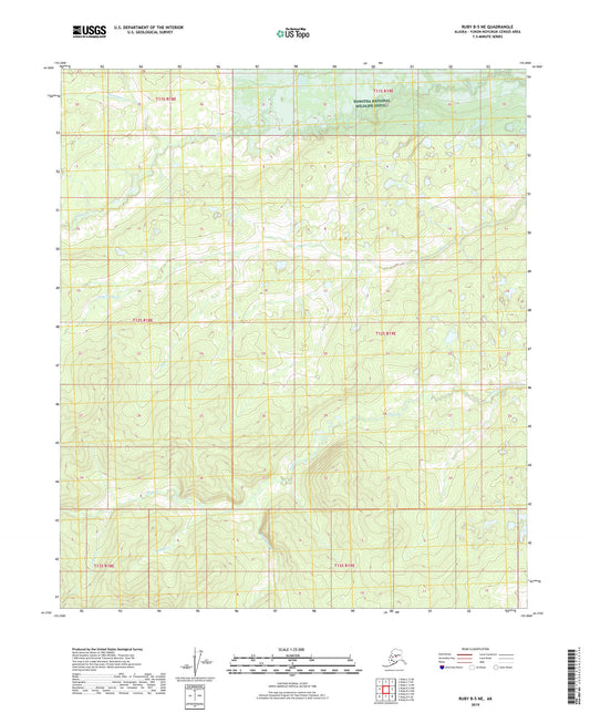 Ruby B-5 NE Alaska US Topo Map Image