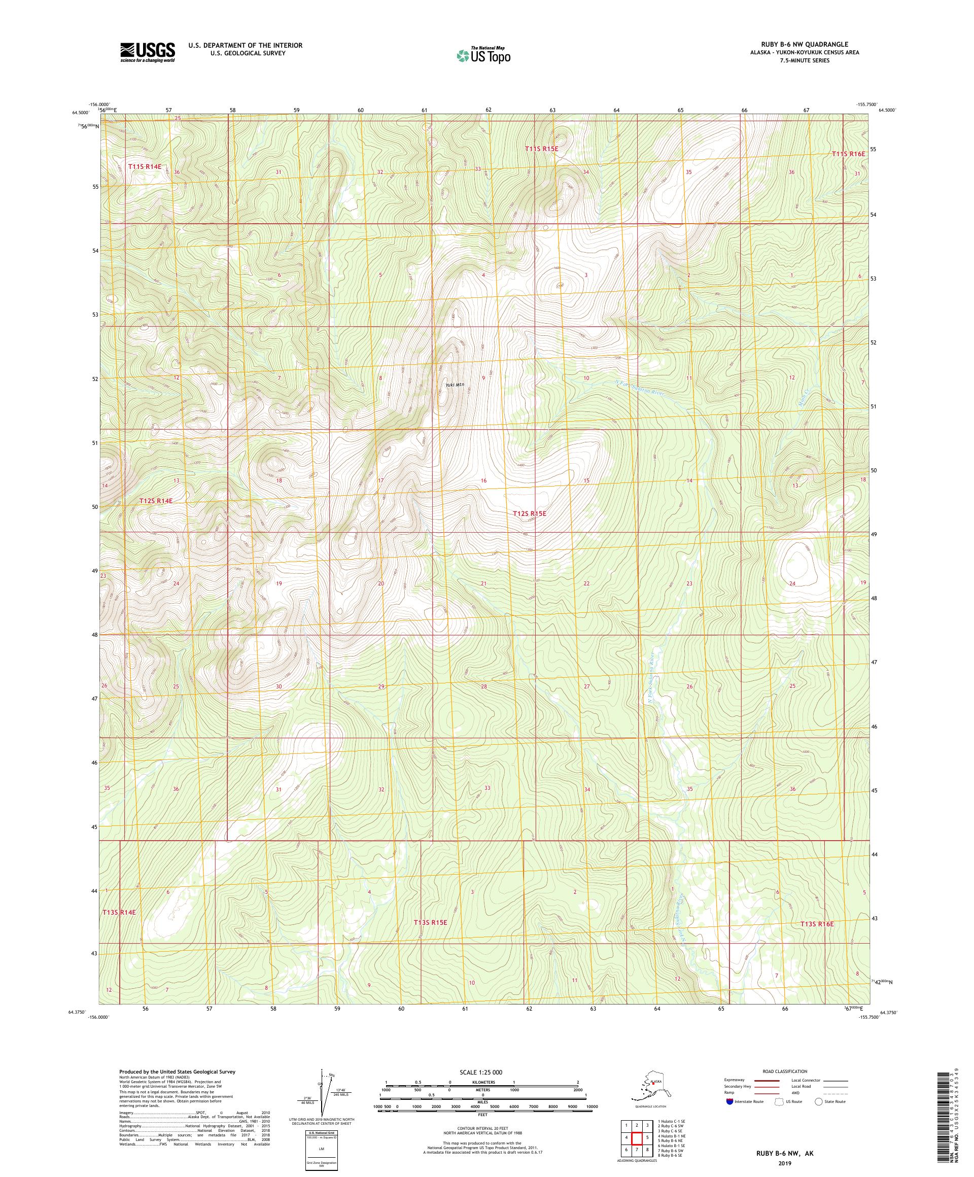 Ruby B-6 NW Alaska US Topo Map – MyTopo Map Store