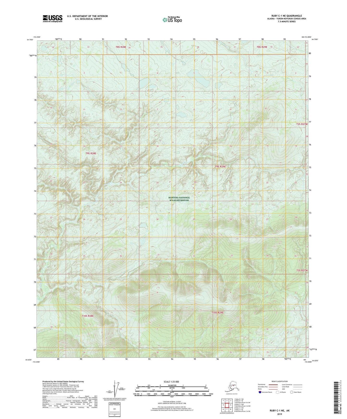 Ruby C-1 NE Alaska US Topo Map Image