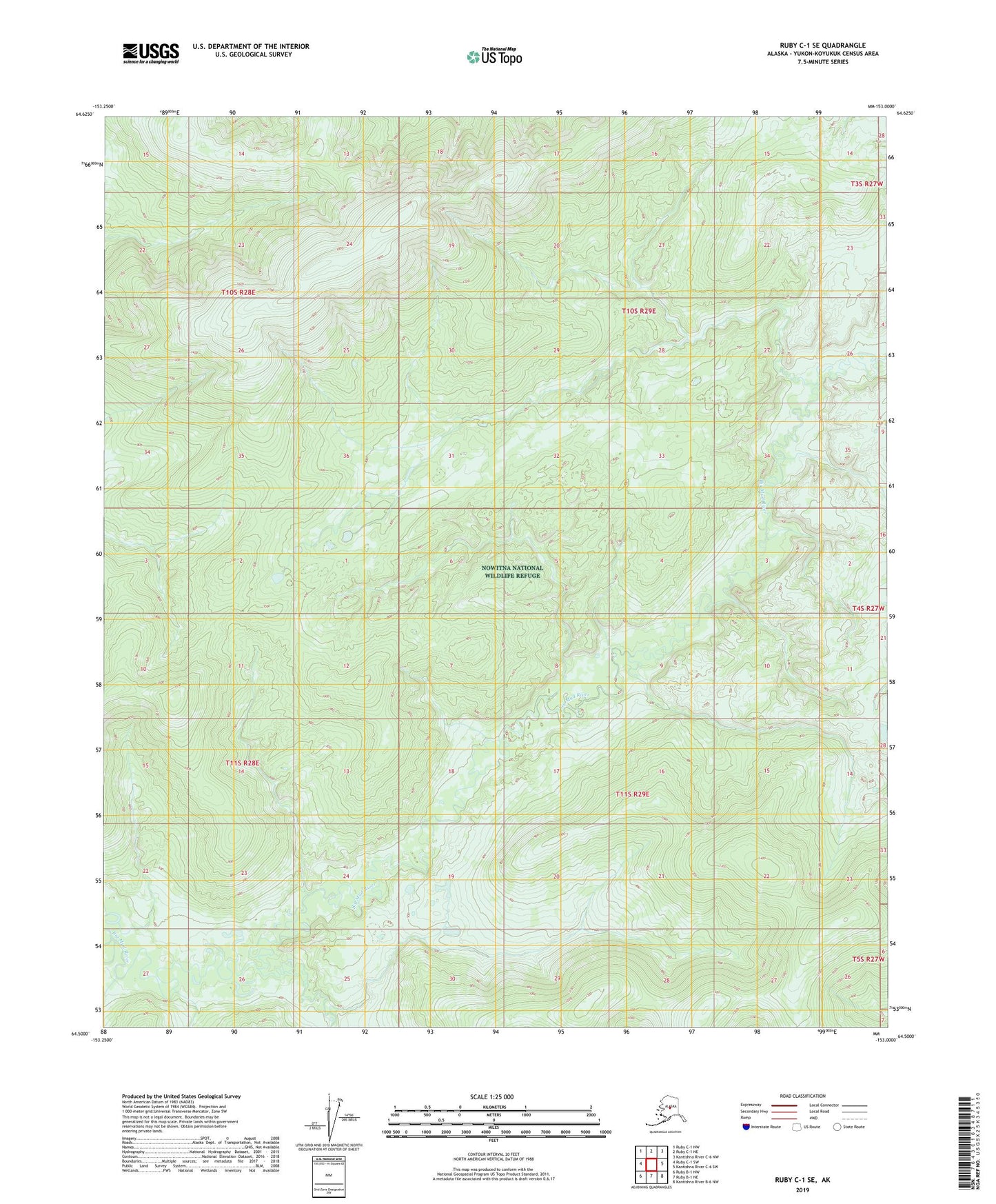 Ruby C-1 SE Alaska US Topo Map Image