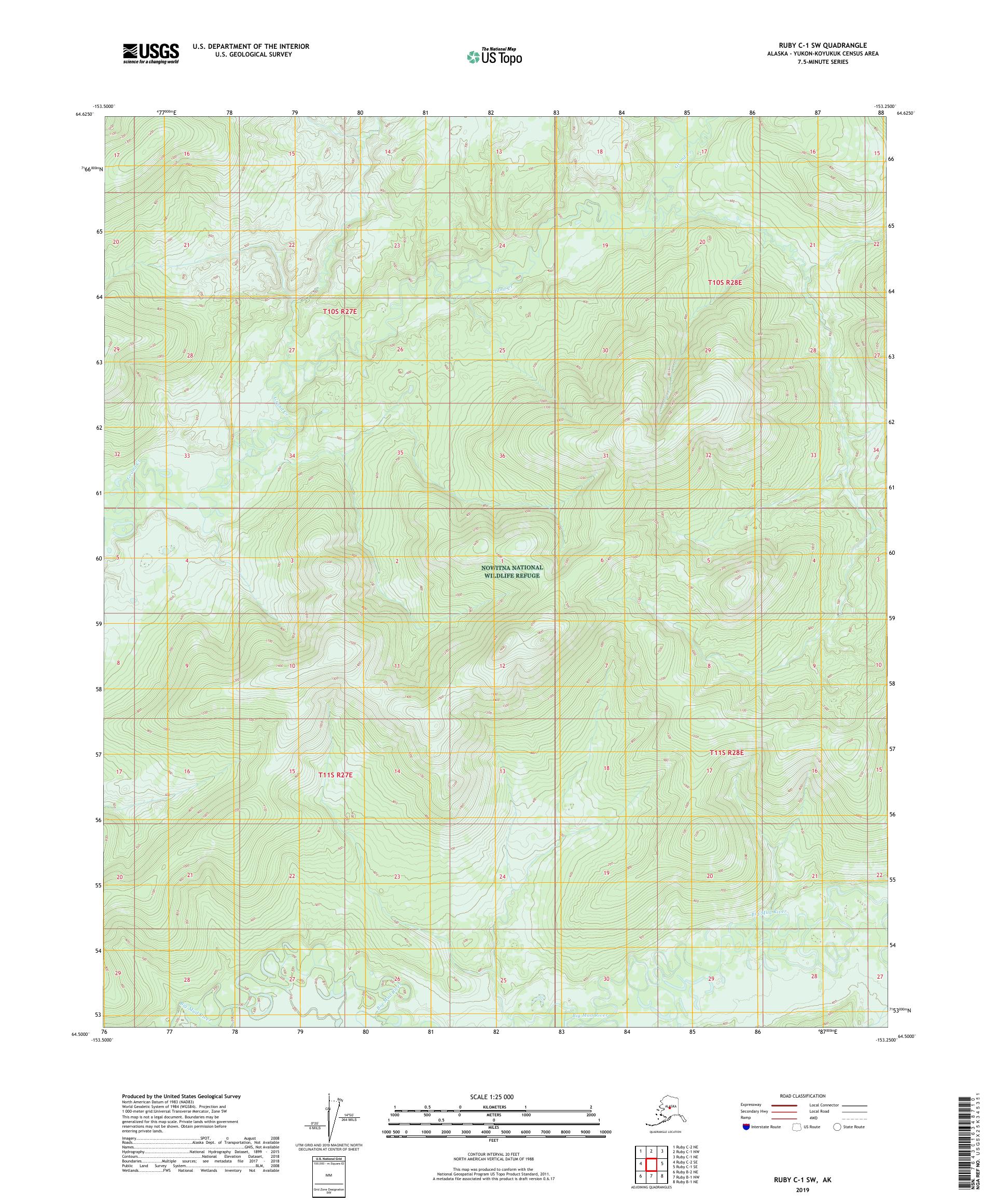 Ruby C-1 SW Alaska US Topo Map – MyTopo Map Store