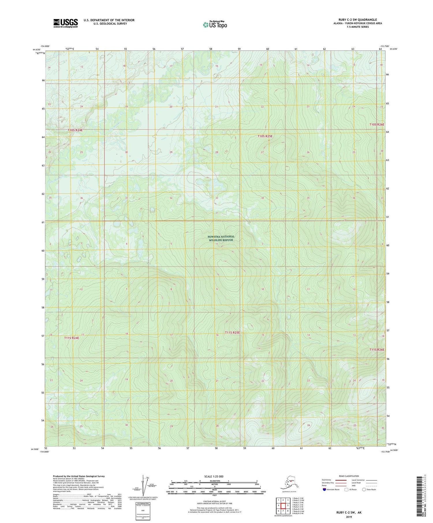 Ruby C-2 SW Alaska US Topo Map Image