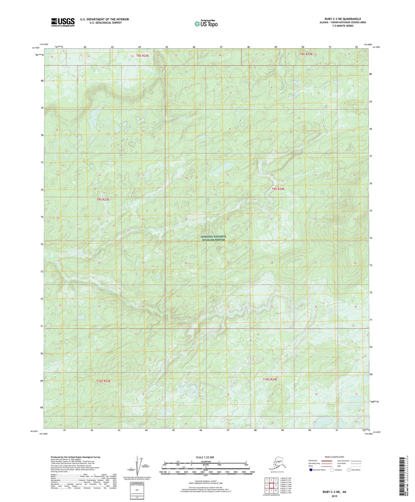 Ruby C-3 NE Alaska US Topo Map Image