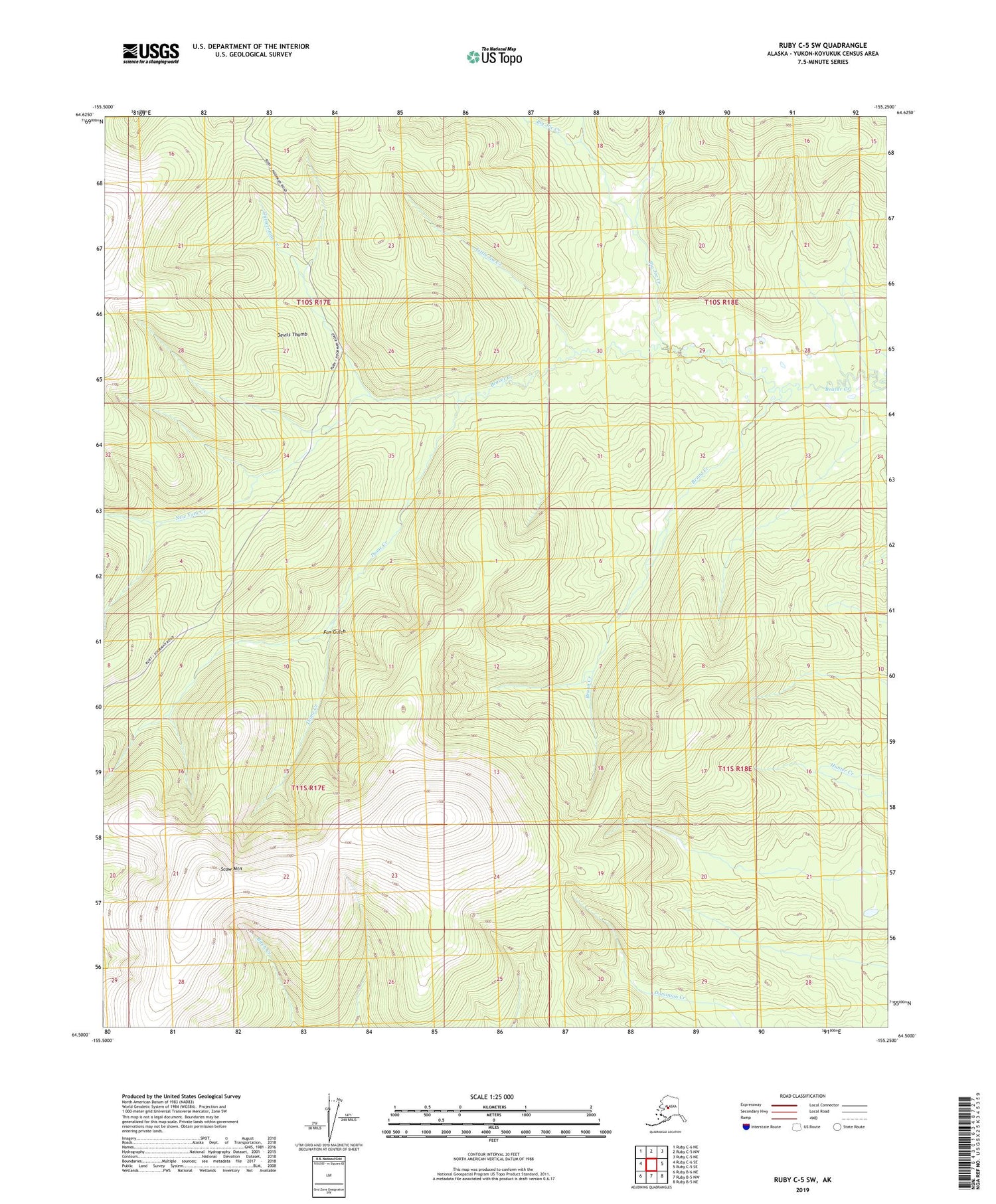 Ruby C-5 SW Alaska US Topo Map Image