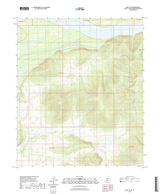 Ruby C-6 NE Alaska US Topo Map Image