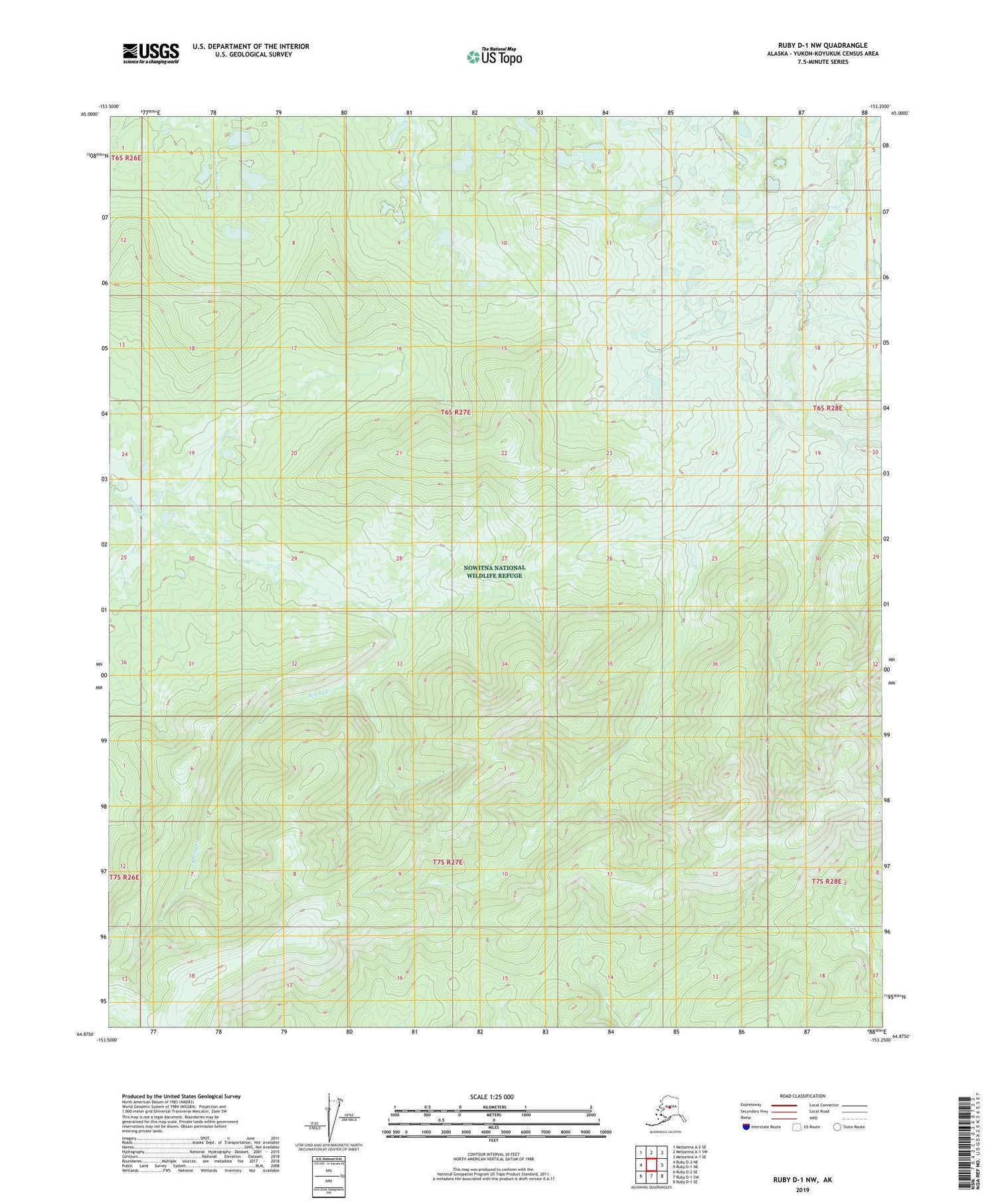 Ruby D-1 NW Alaska US Topo Map Image