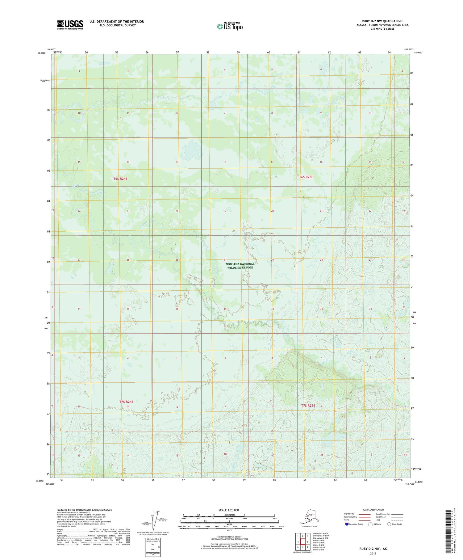 Ruby D-2 NW Alaska US Topo Map Image
