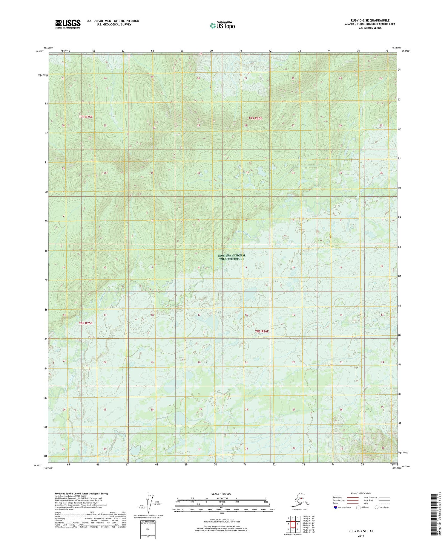 Ruby D-2 SE Alaska US Topo Map Image