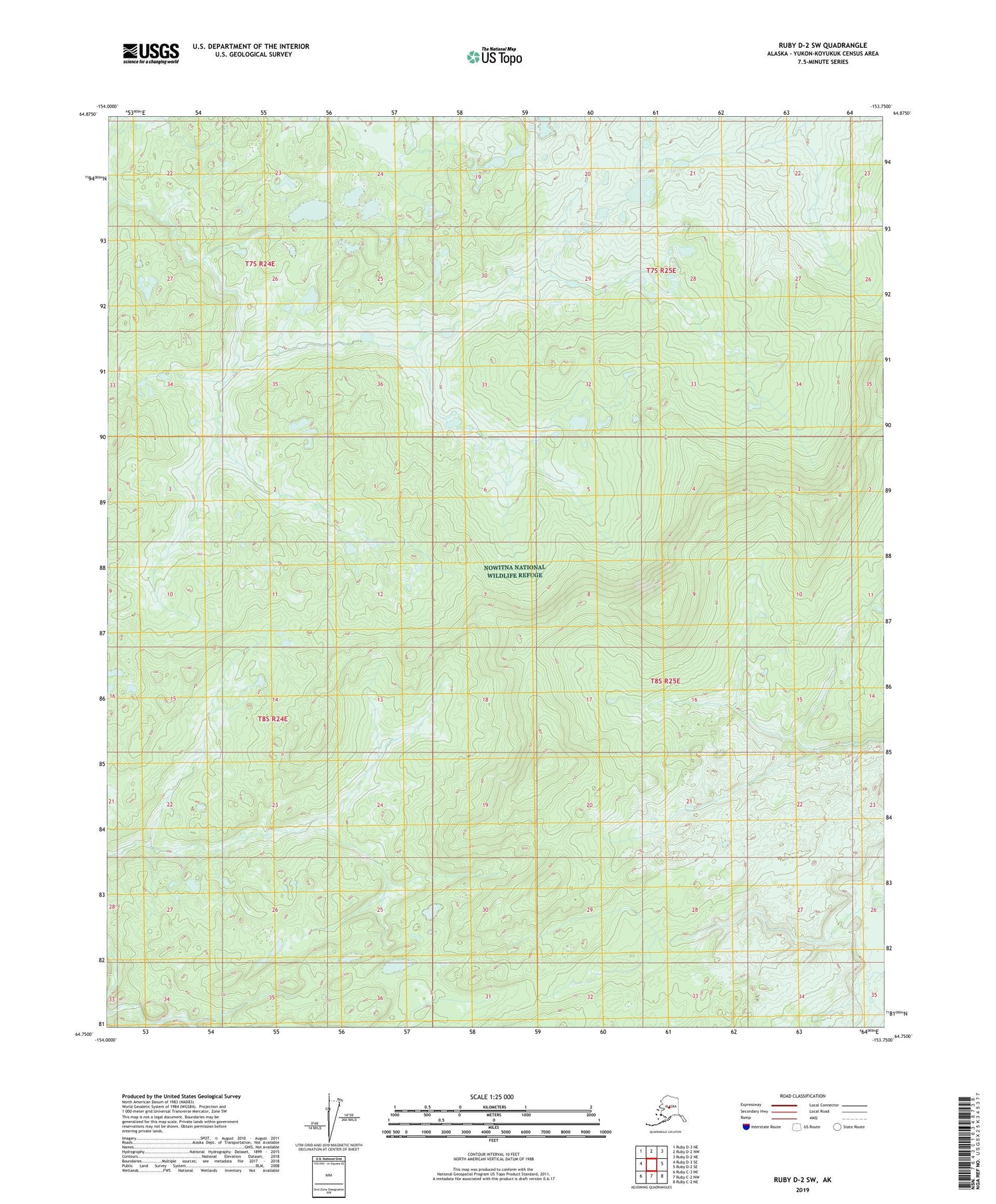 Ruby D-2 SW Alaska US Topo Map Image