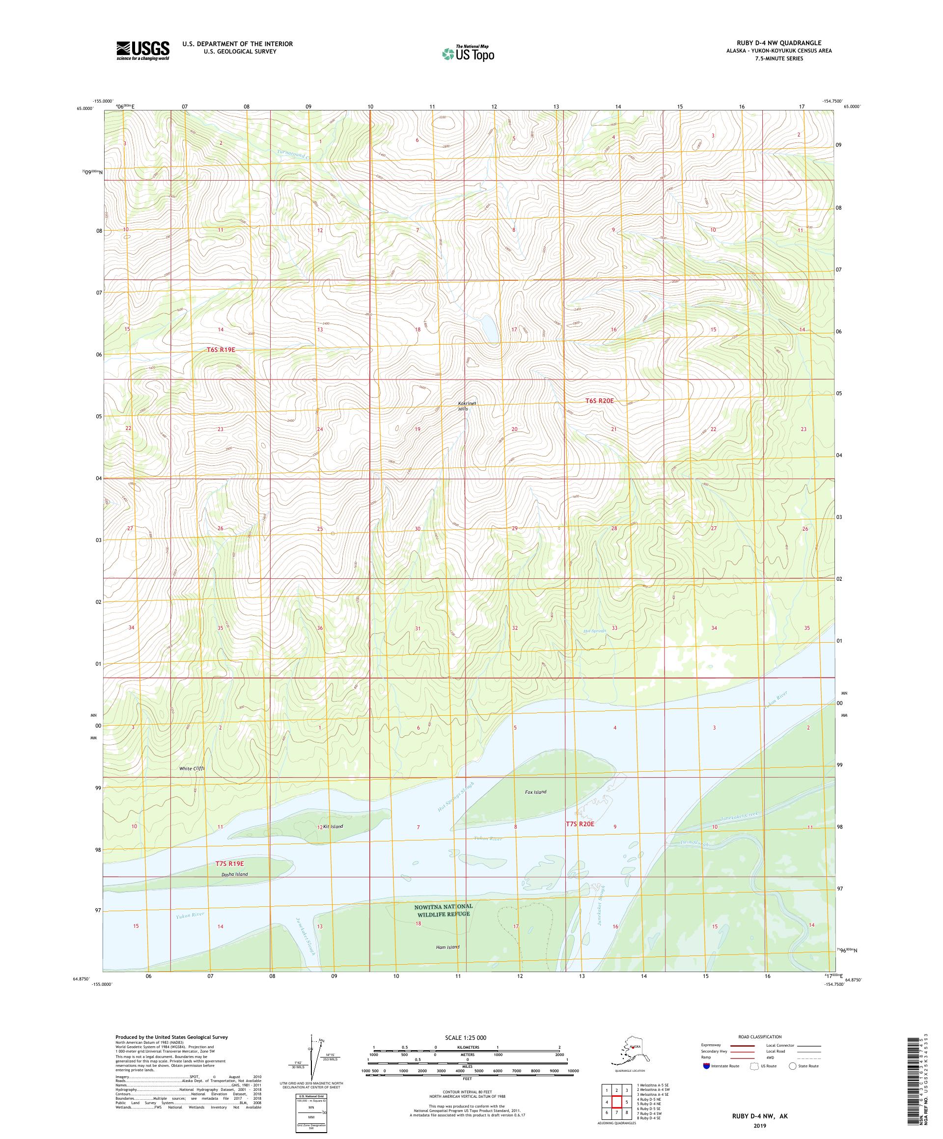 Ruby D-4 NW Alaska US Topo Map – MyTopo Map Store