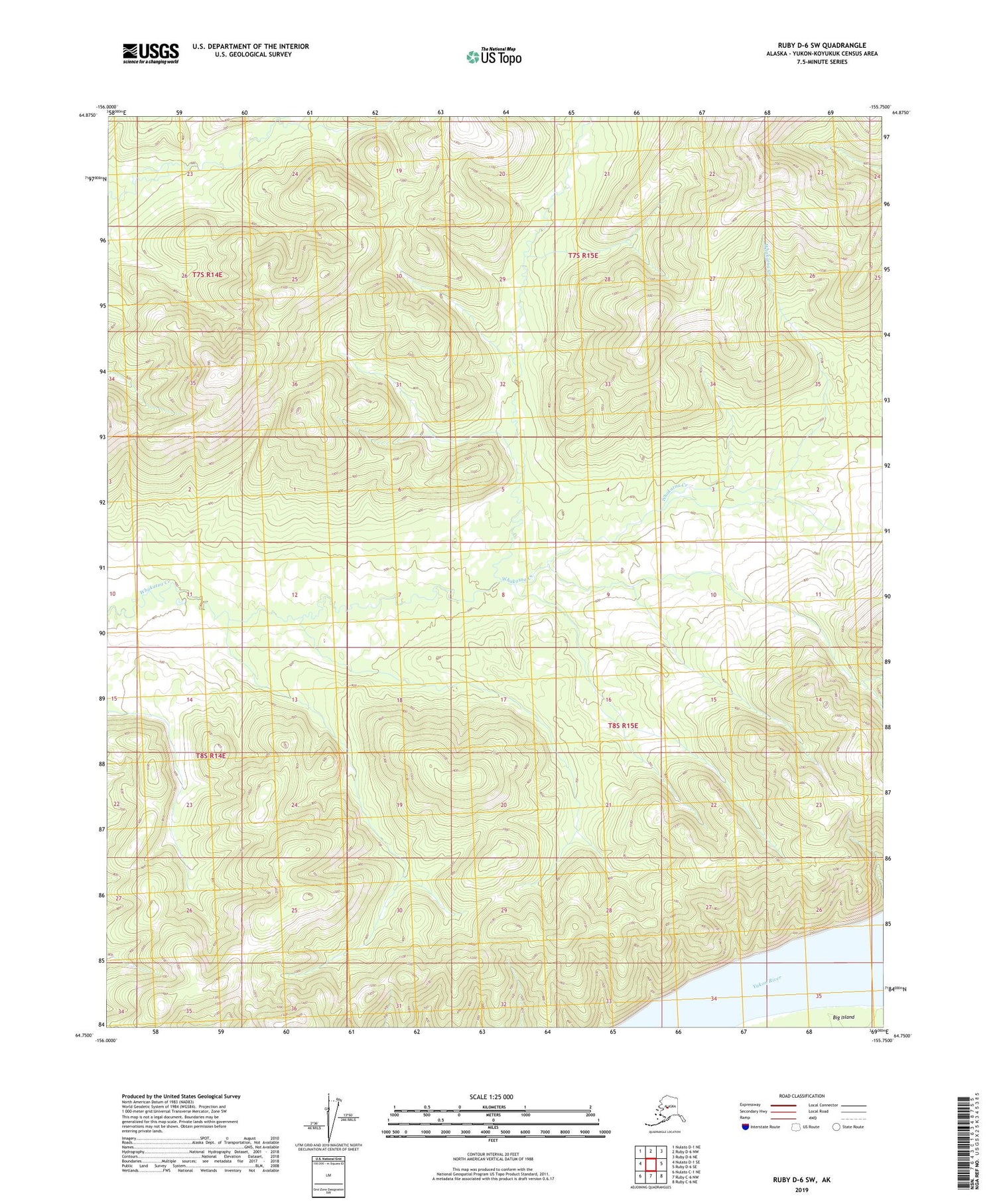 Ruby D-6 SW Alaska US Topo Map Image