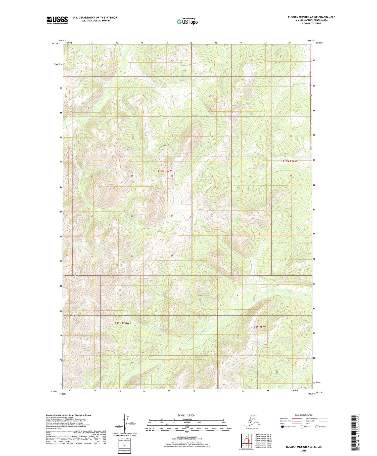 Russian Mission A-2 NE Alaska US Topo Map Image