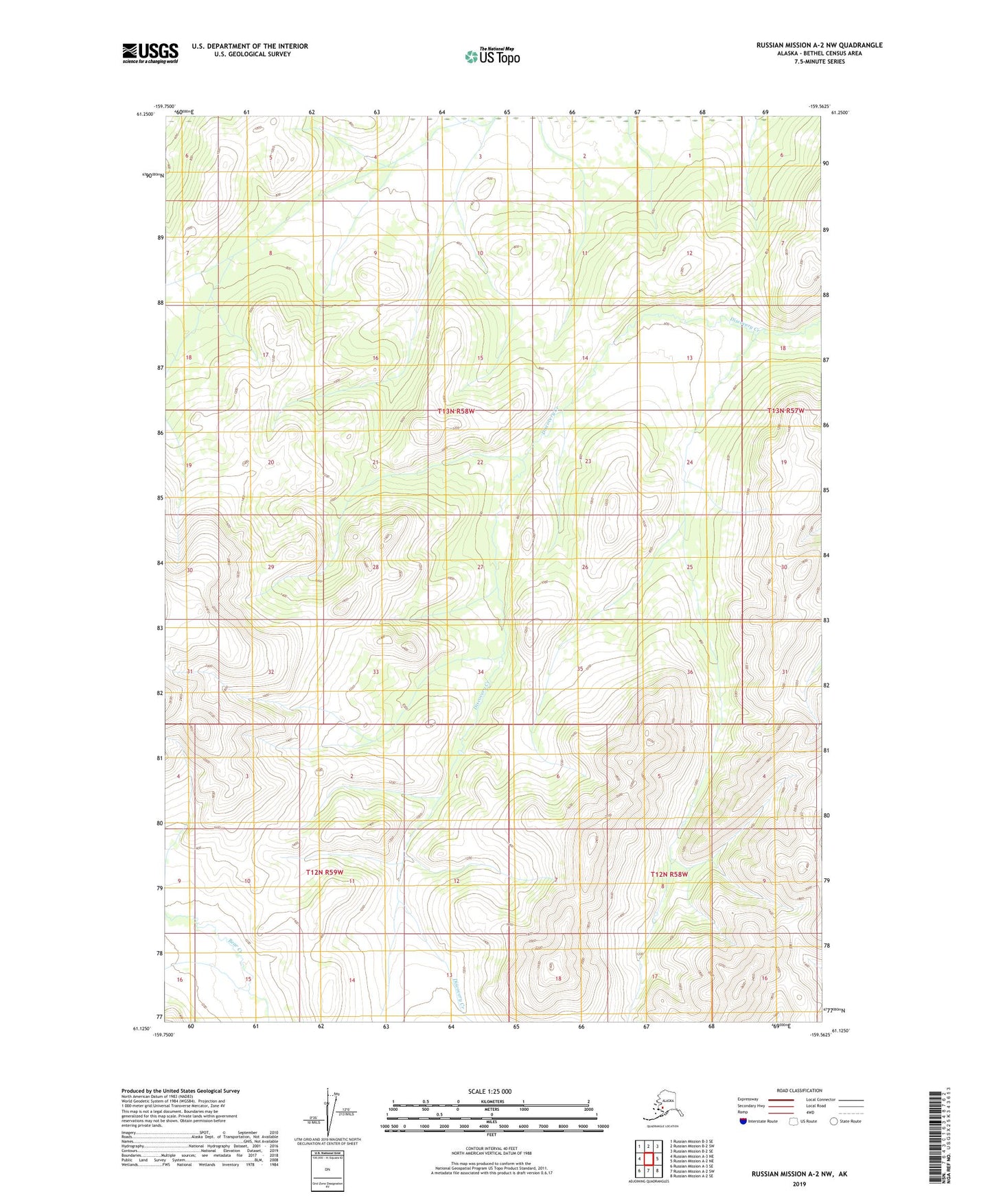 Russian Mission A-2 NW Alaska US Topo Map Image