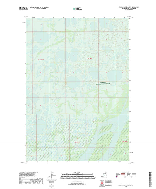 Russian Mission A-6 NE Alaska US Topo Map Image