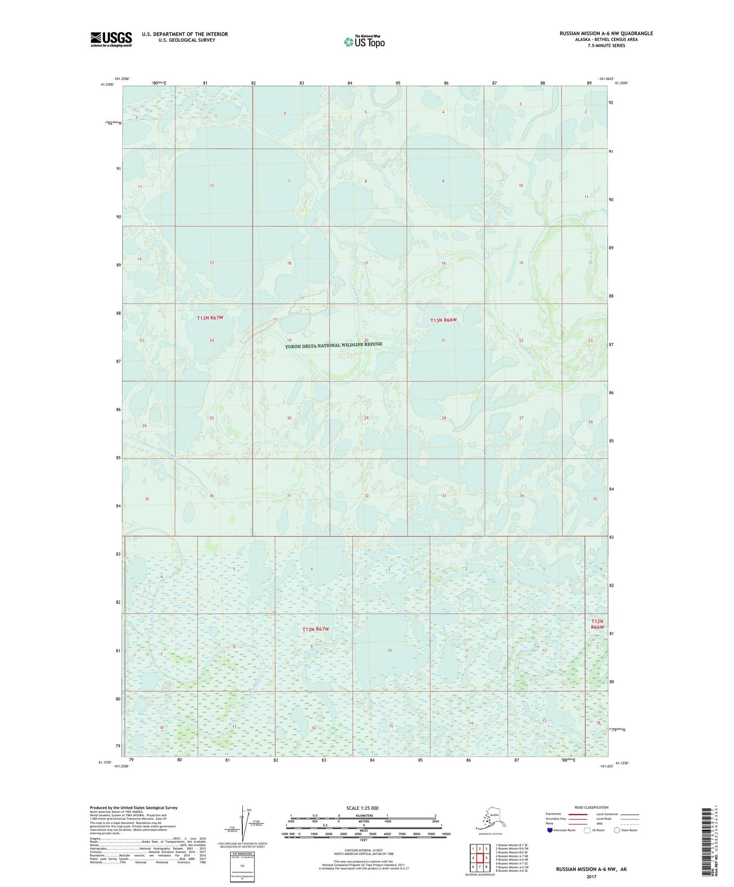Russian Mission A-6 NW Alaska US Topo Map Image
