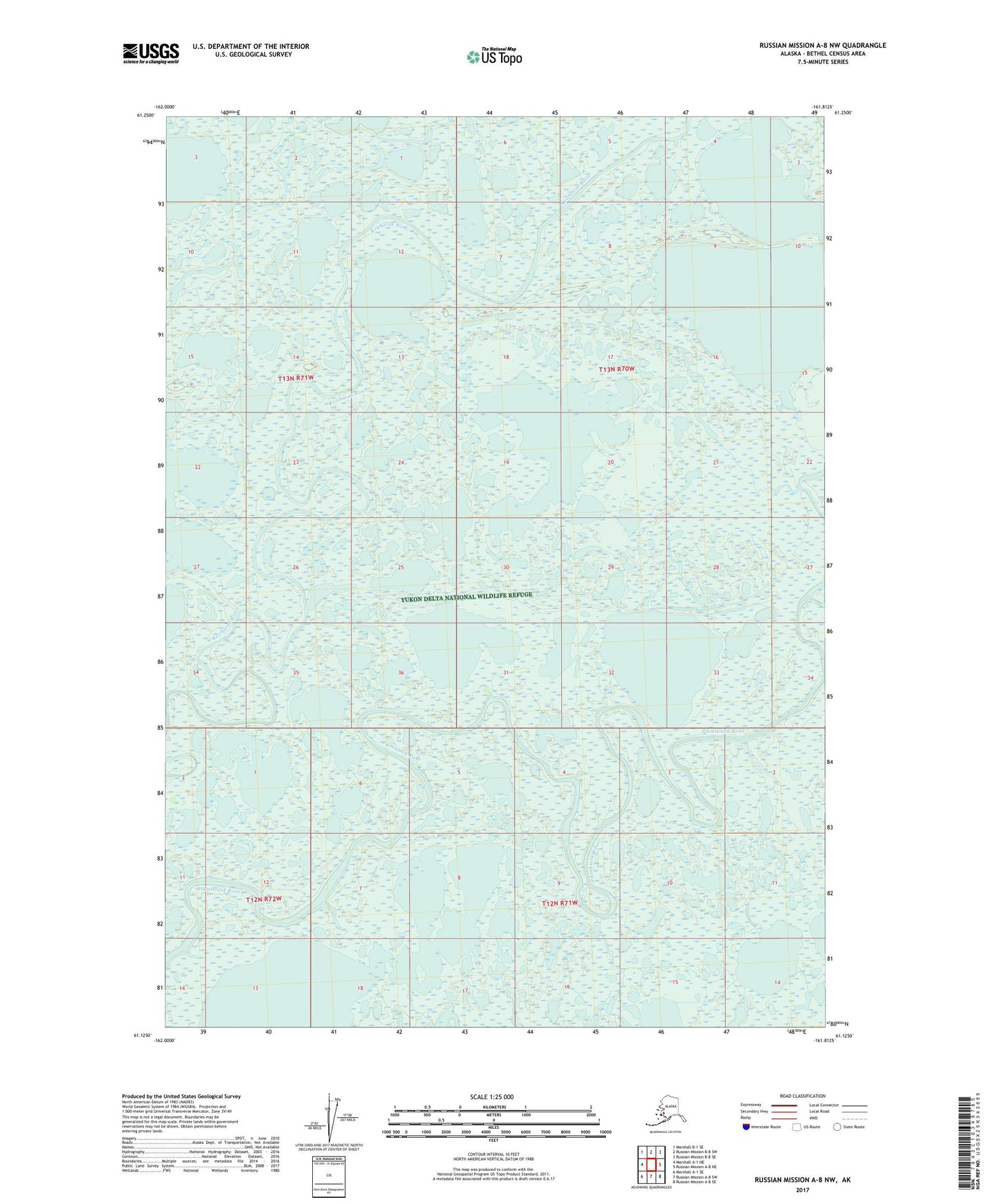 Russian Mission A-8 NW Alaska US Topo Map Image