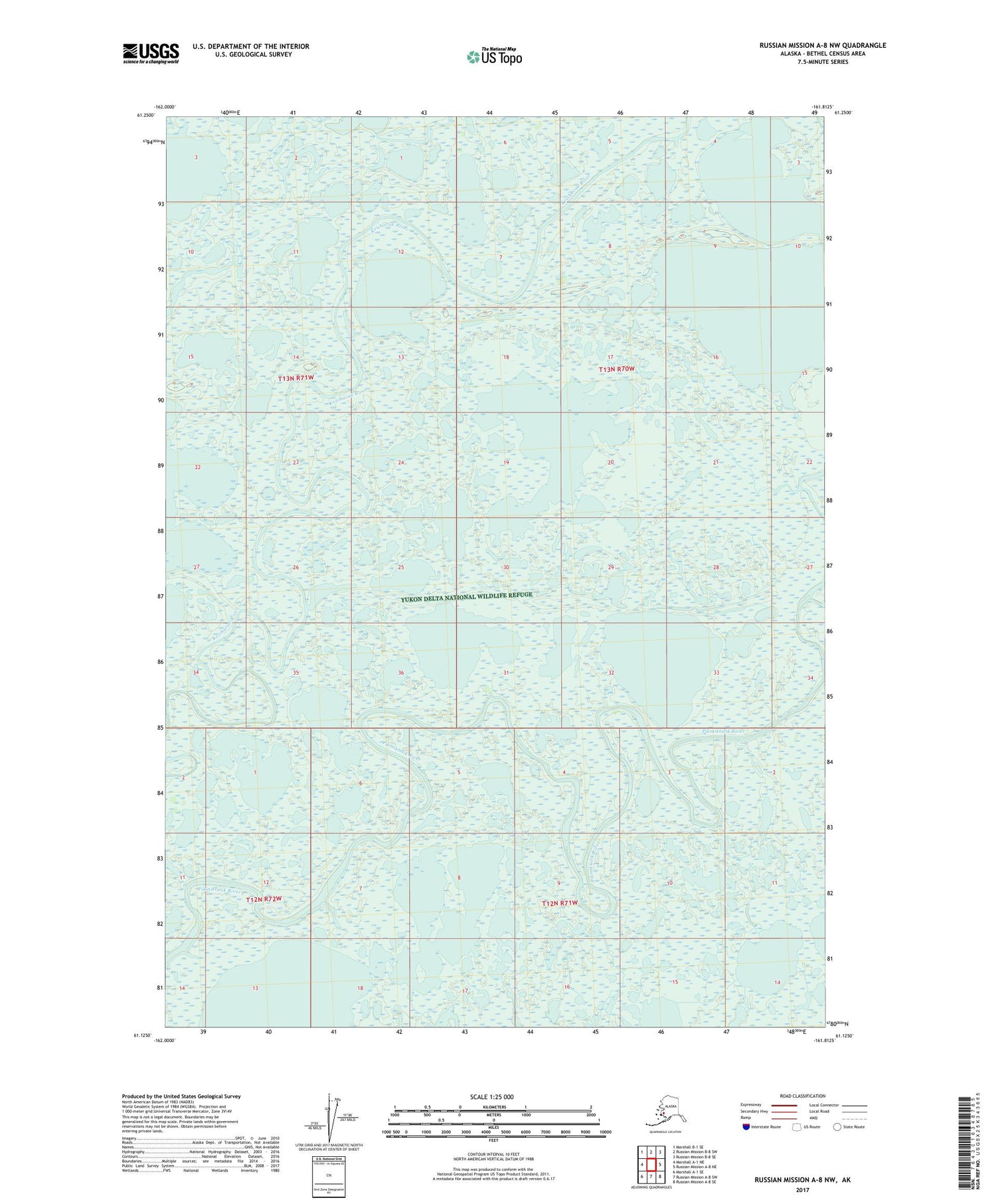 Russian Mission A-8 NW Alaska US Topo Map Image