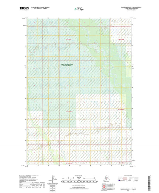 Russian Mission B-1 SW Alaska US Topo Map Image
